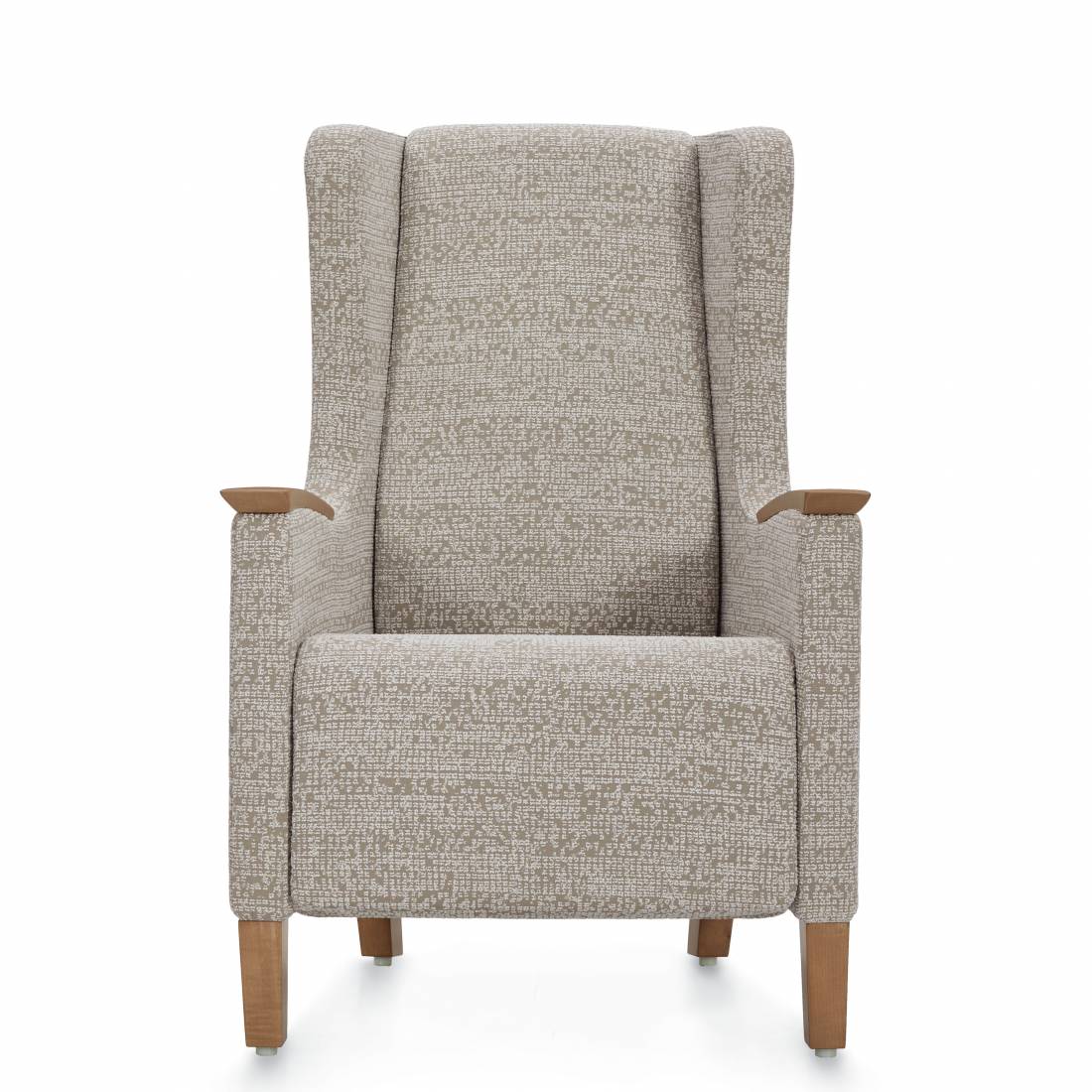 comfortable grey wingback armchair for healthcare spaces and providers