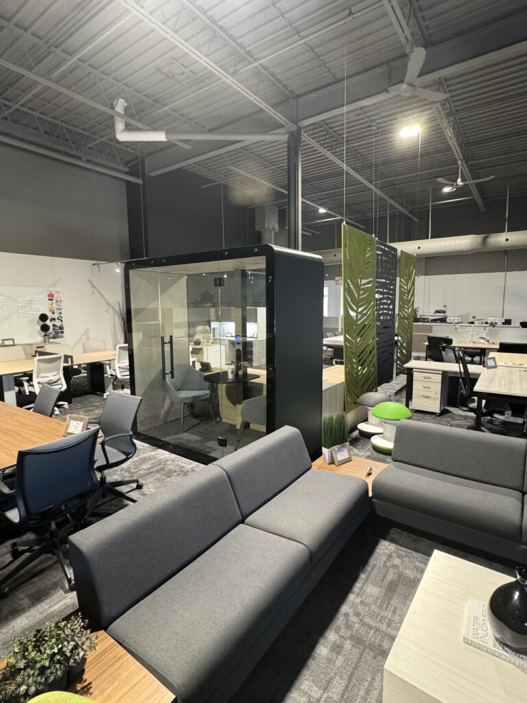 Incredible The Office Shop showroom in Markham, Ontario where business leaders can browse used office furniture 