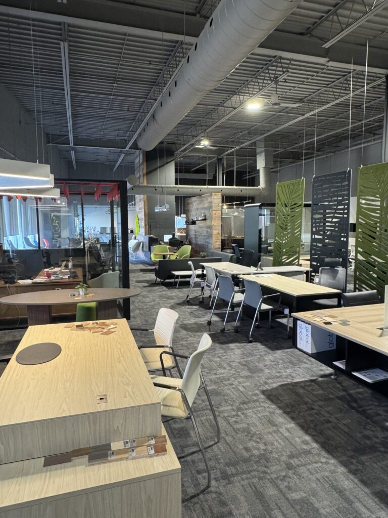 The Office Shop showroom in Markham featuring used office furniture solutions for Toronto, Markham and Brampton businesses.