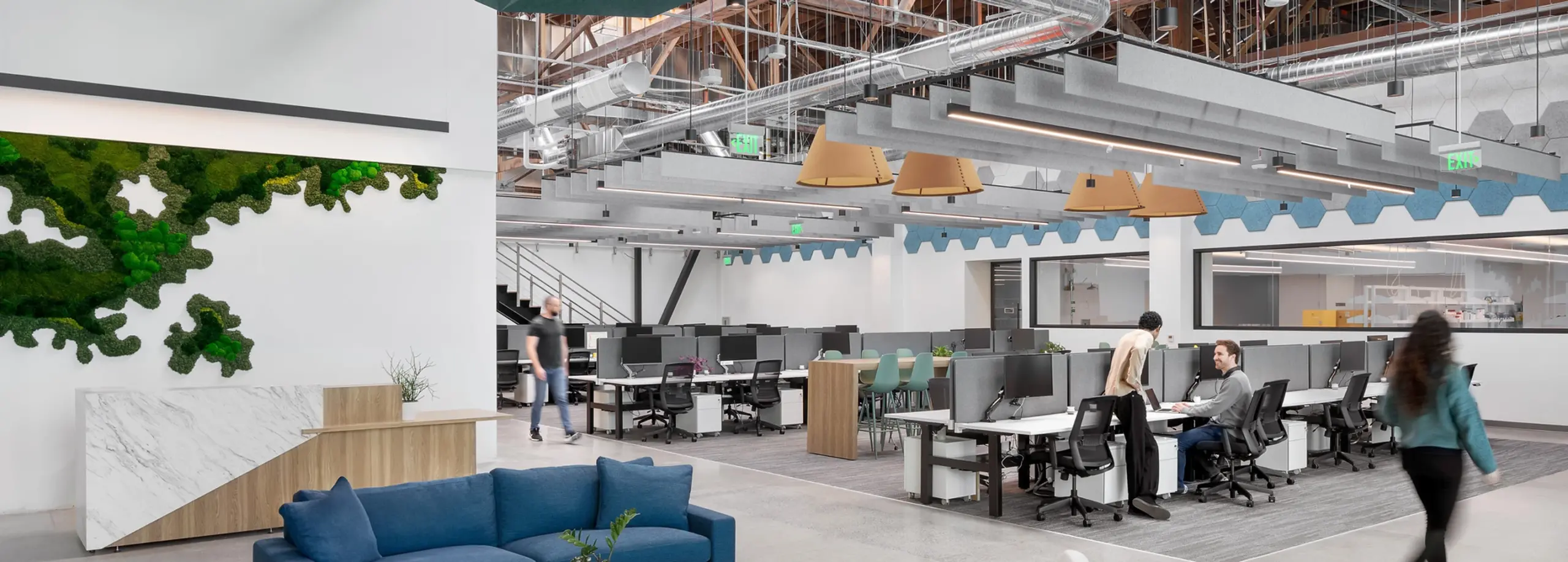 Photograph of a productive and active office area furnished by Woorkspace48