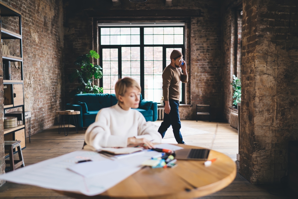 The Office Shop workspace planning session showing layout for office floor plan development in a modern Toronto office environment
